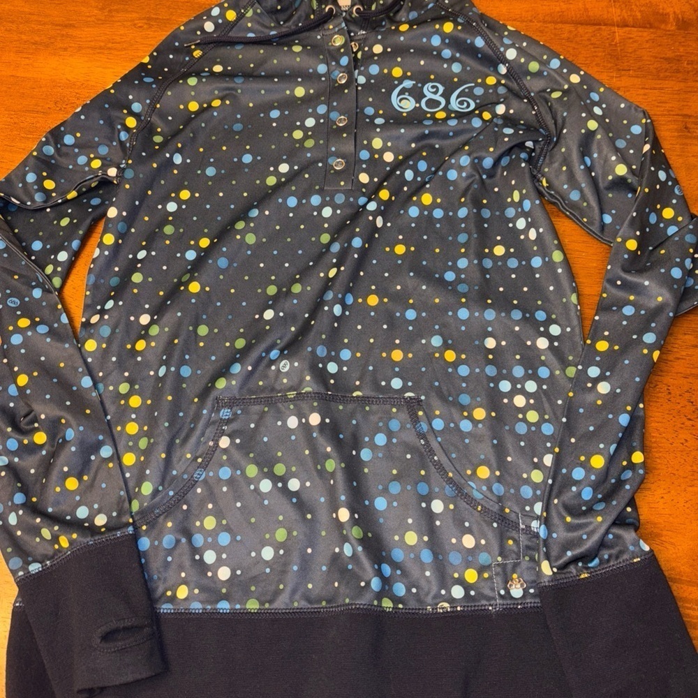 686 performance hoodie womens medium Multicolor polka Dots excellent condition
